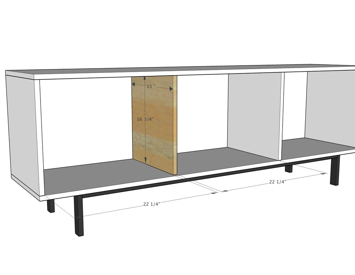 Long Modern Media Console or Entertainment Center — step 4