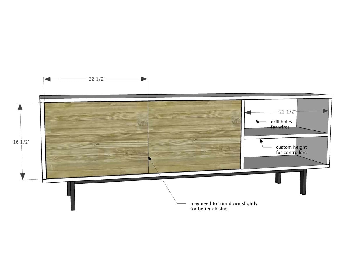 Long Modern Media Console or Entertainment Center — step 5