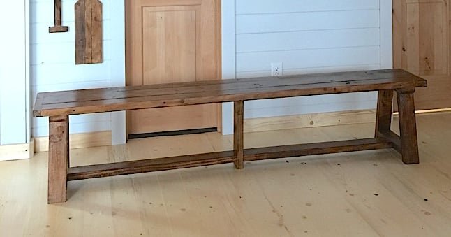Long Wood Bench for Dining or Extra Seating