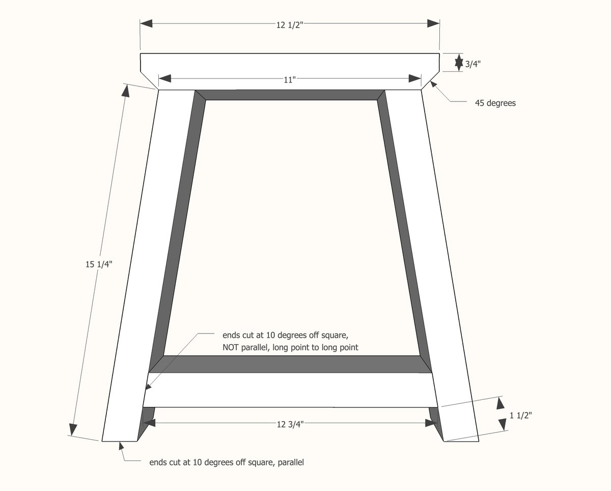 Long Wood Bench for Dining or Extra Seating — step 1