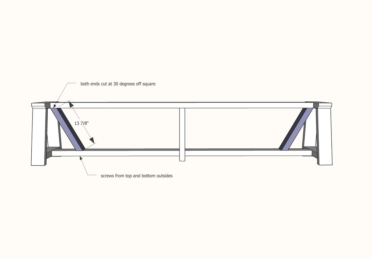 Long Wood Bench for Dining or Extra Seating — step 5