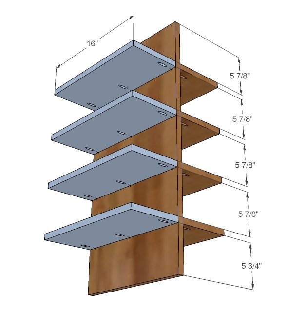 Master Closet System Shoe Cubbies — step 2
