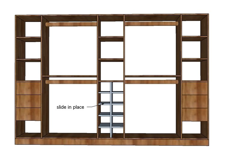 Master Closet System Shoe Cubbies — step 3