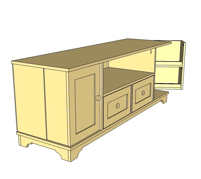 Media Console with DVD Drawer Storage, Cyndi Collection