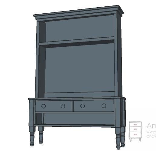 Media Hutch for the Turned Leg Media Console
