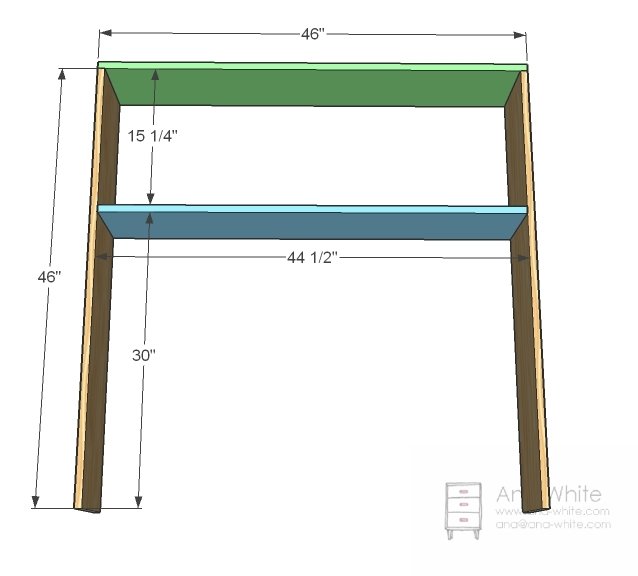 Media Hutch for the Turned Leg Media Console — step 1