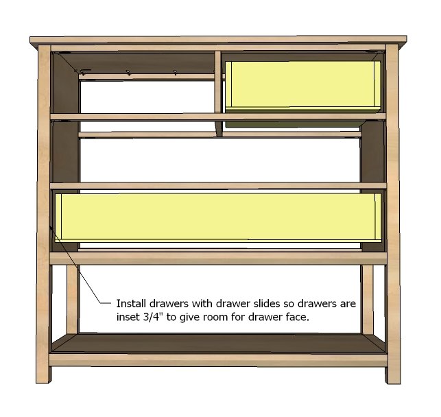 Mid Height 4 Drawer Dresser with Open Bottom Shelf — step 11