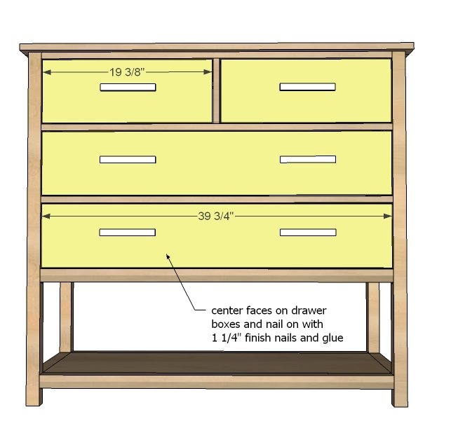 Mid Height 4 Drawer Dresser with Open Bottom Shelf — step 12