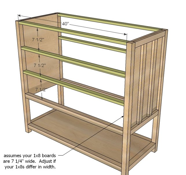 Mid Height 4 Drawer Dresser with Open Bottom Shelf — step 6