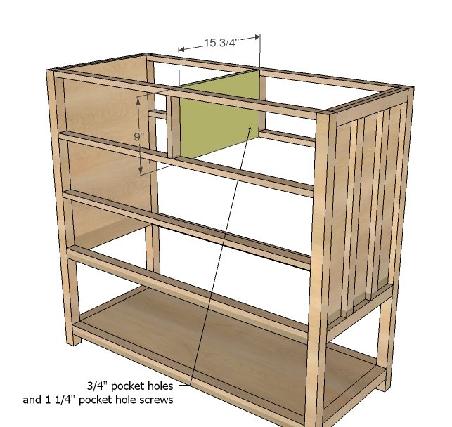 Mid Height 4 Drawer Dresser with Open Bottom Shelf — step 8