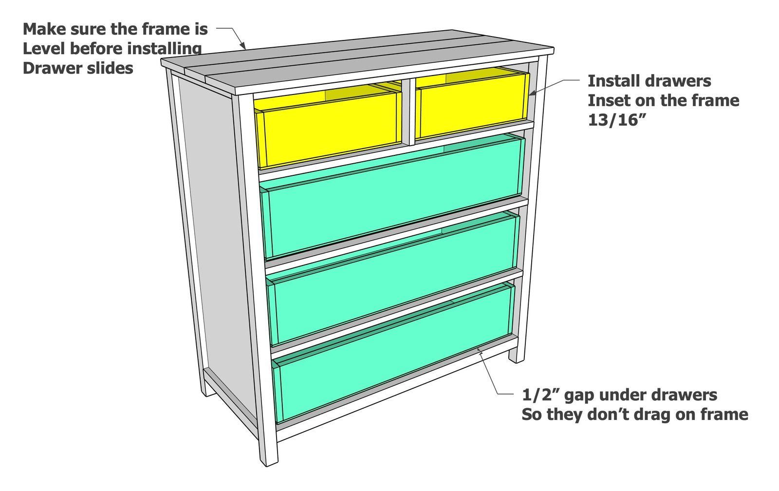 Mid Height Dresser with 5 Drawers — step 9