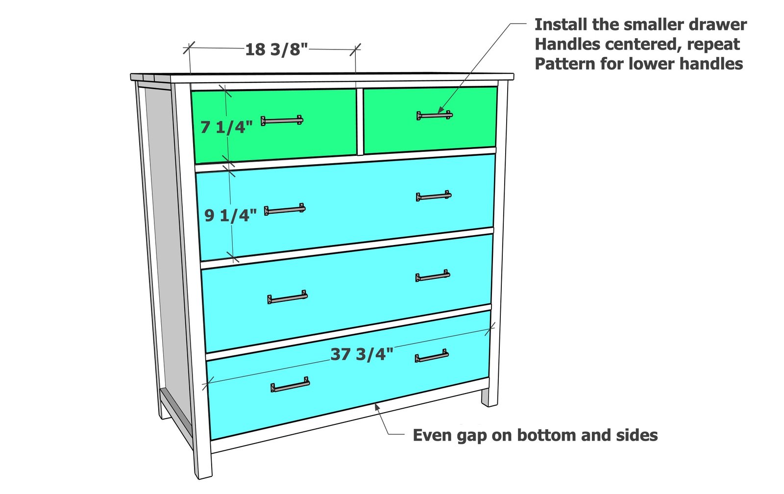 Mid Height Dresser with 5 Drawers — step 10