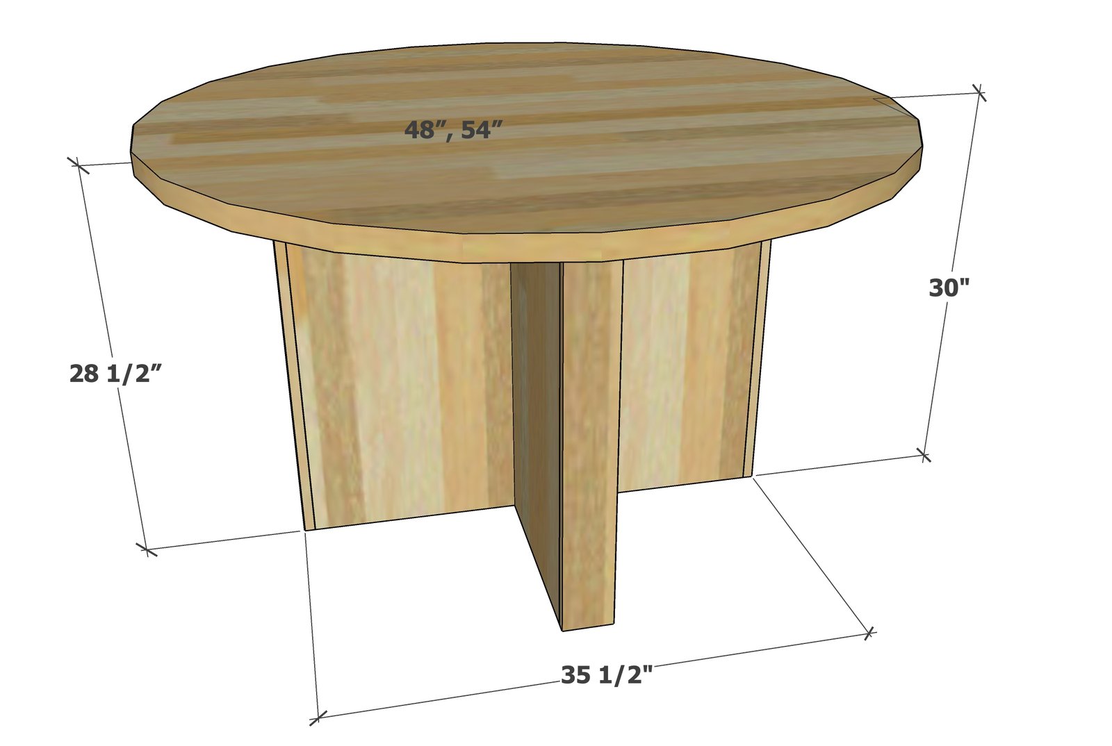 Minimalist Modern Dining Table Pedestal for Round or Square Tabletop dimension diagram 1