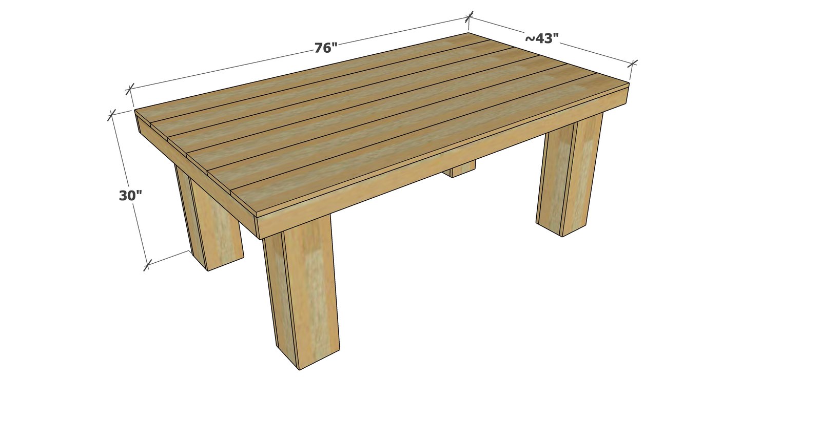 Minimalist Modern Dining Table dimension diagram 1