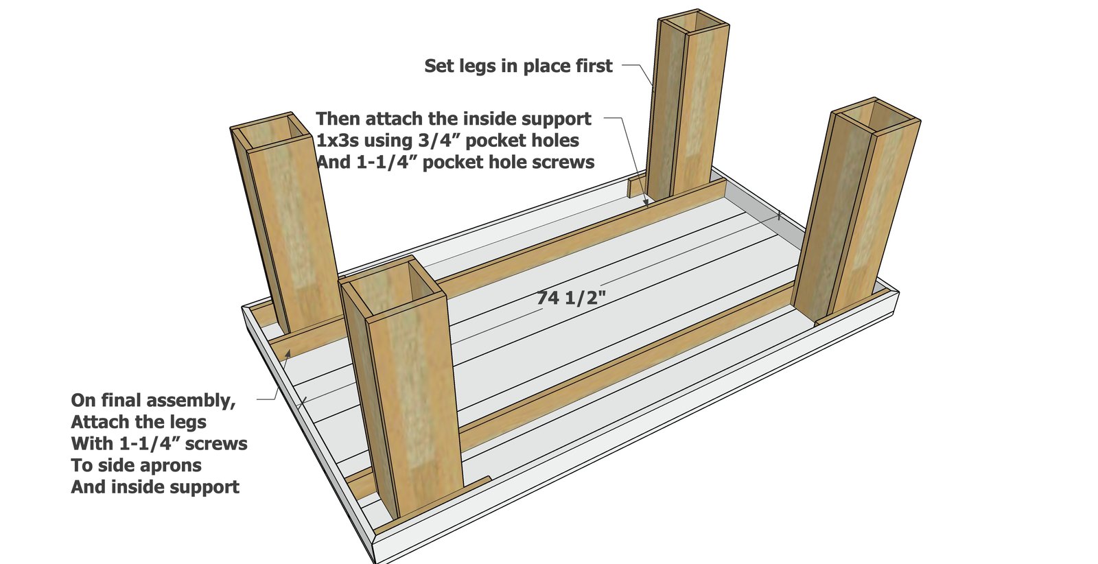 Minimalist Modern Dining Table — step 5