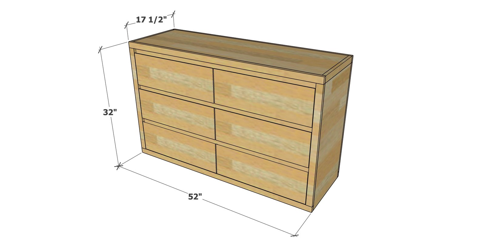 Minimalist Modern Dresser dimension diagram 1