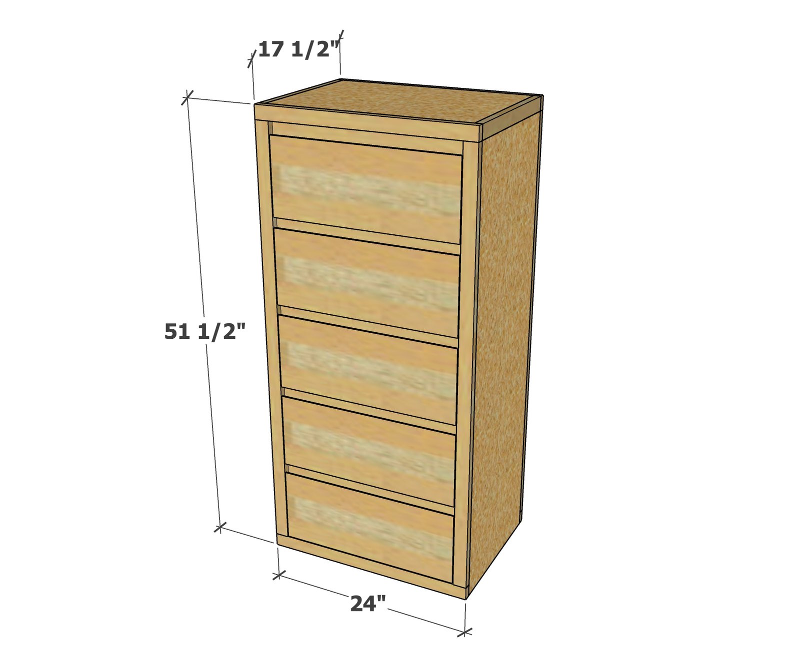 Minimalist Modern Tall Dresser dimension diagram 1