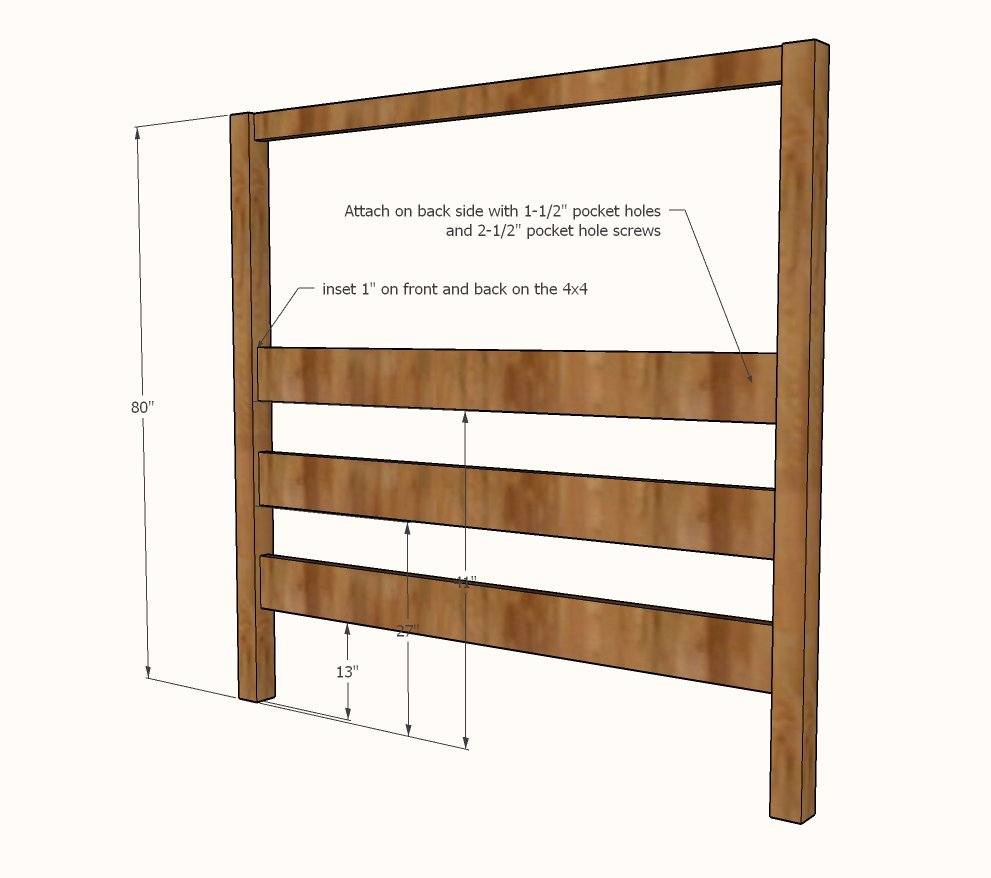 Minimalist Rustic Modern King Canopy Bed — step 1