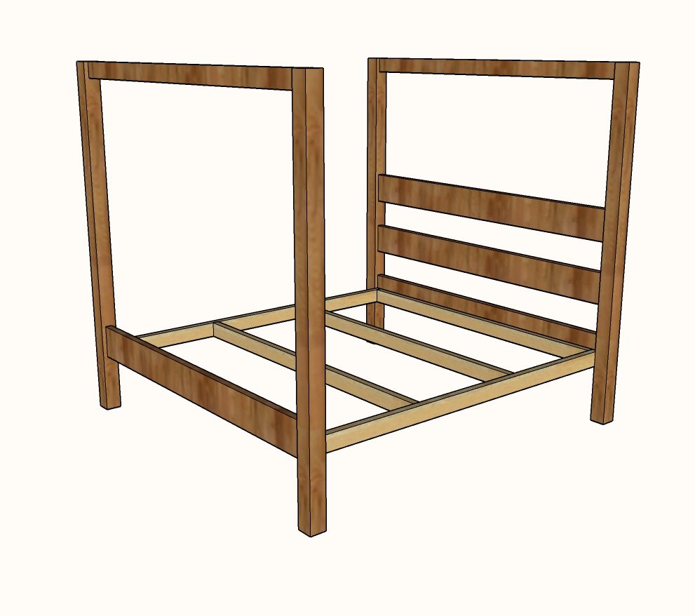 Minimalist Rustic Modern King Canopy Bed — step 4