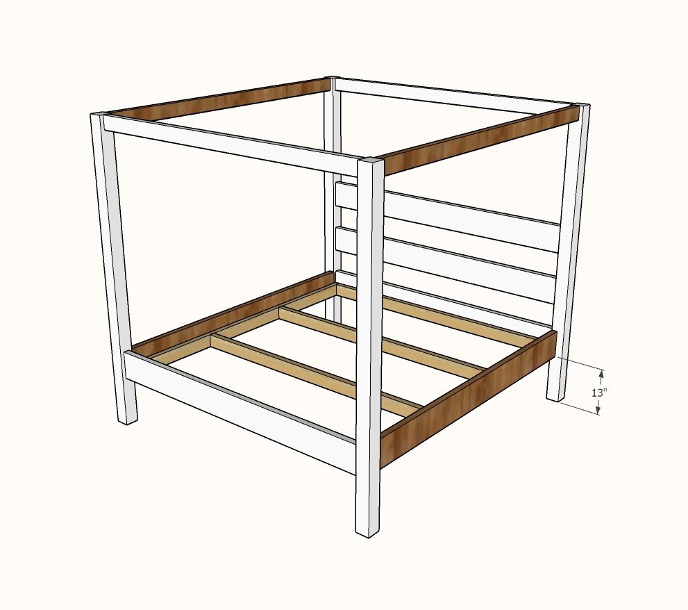 Minimalist Rustic Modern King Canopy Bed — step 5