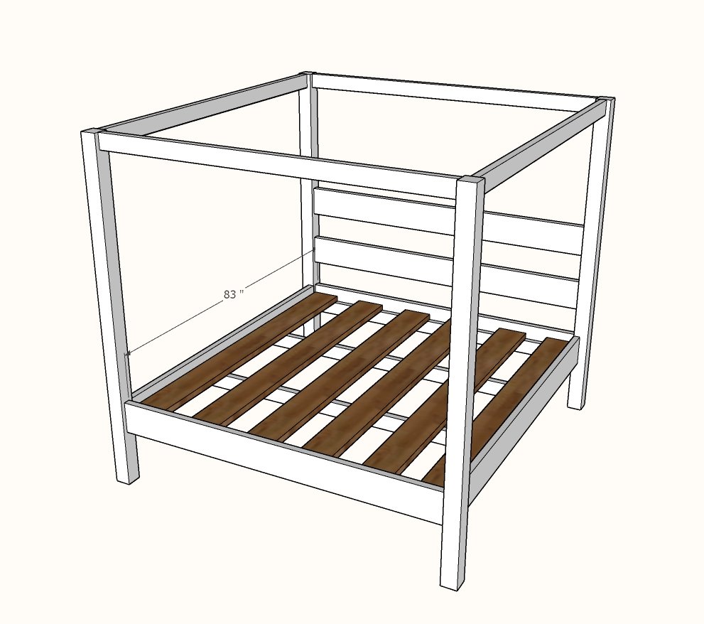 Minimalist Rustic Modern King Canopy Bed — step 7