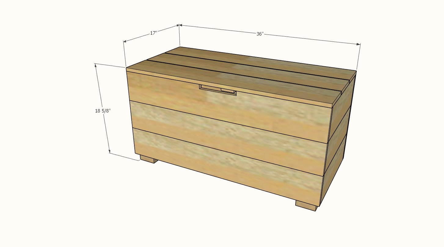 Modern Cedar Outdoor Storage Bench dimension diagram 1