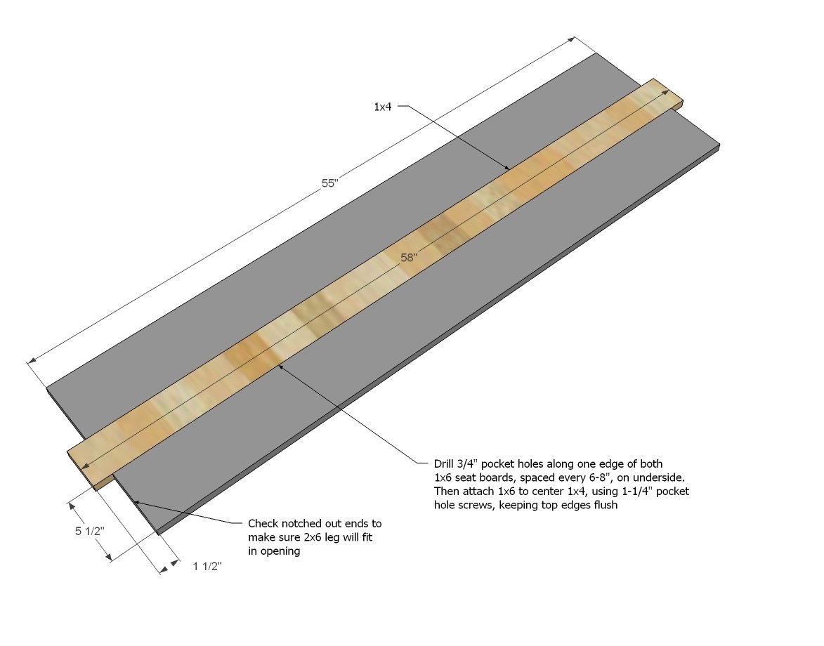 Modern Farm Bench — step 1
