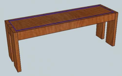 Modern Farm Benches dimension diagram 1
