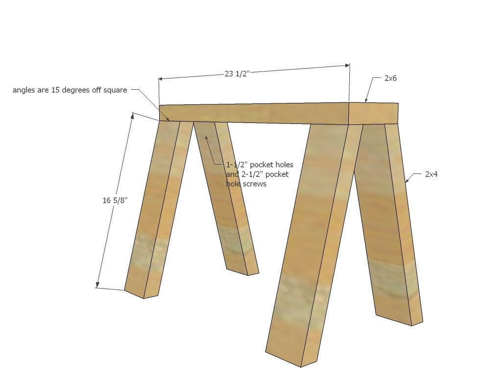 Modern Industrial Adjustable Sawhorse Desk to Coffee Table — step 1