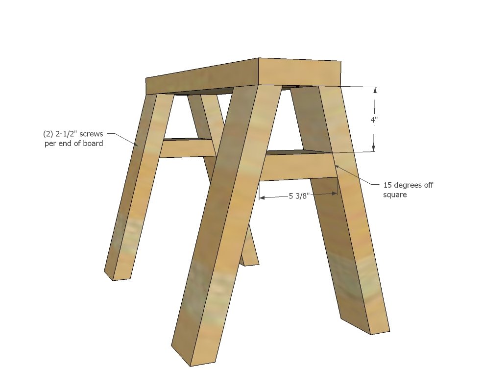 Modern Industrial Adjustable Sawhorse Desk to Coffee Table — step 2