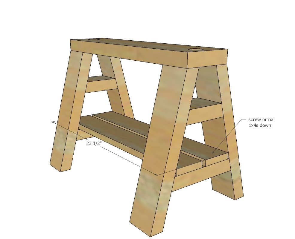 Modern Industrial Adjustable Sawhorse Desk to Coffee Table — step 4