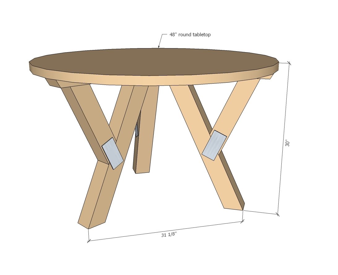 Modern Industrial Round Table dimension diagram 1