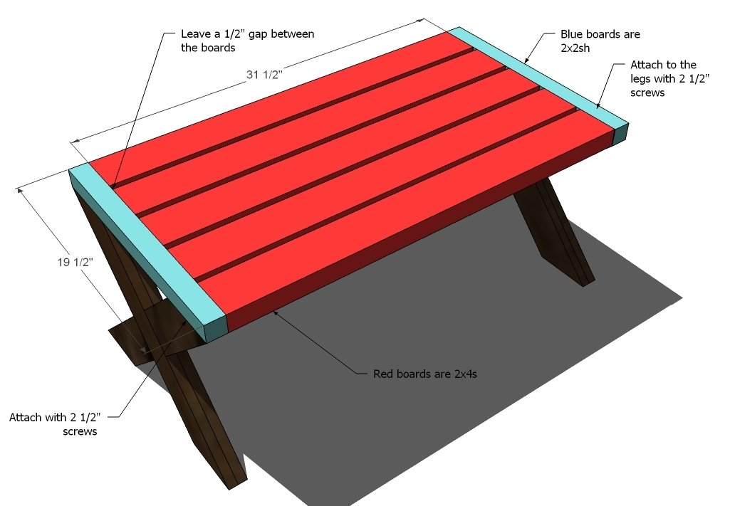 Modern Kid's Picnic Table and Benches — step 3