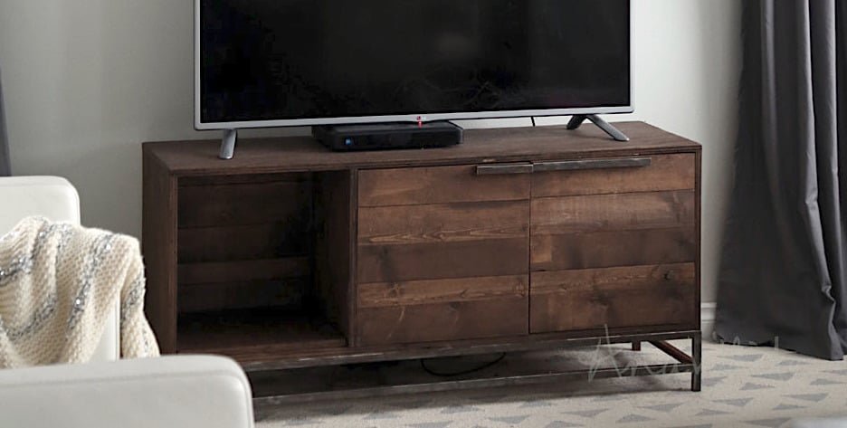 Modern Media Console with Metal Box Frame Base