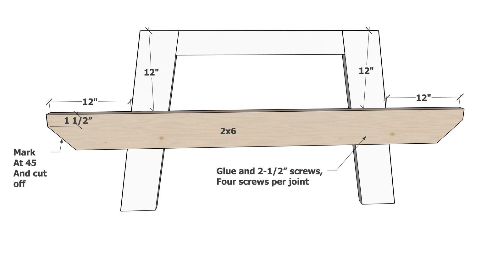 The Modern Minimal Picnic Table — step 2