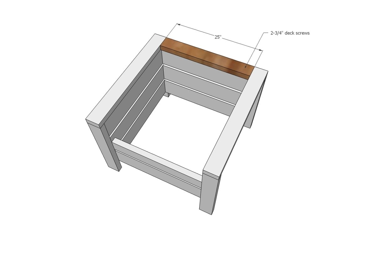 Modern Outdoor Chair from 2x4s and 2x6s — step 4
