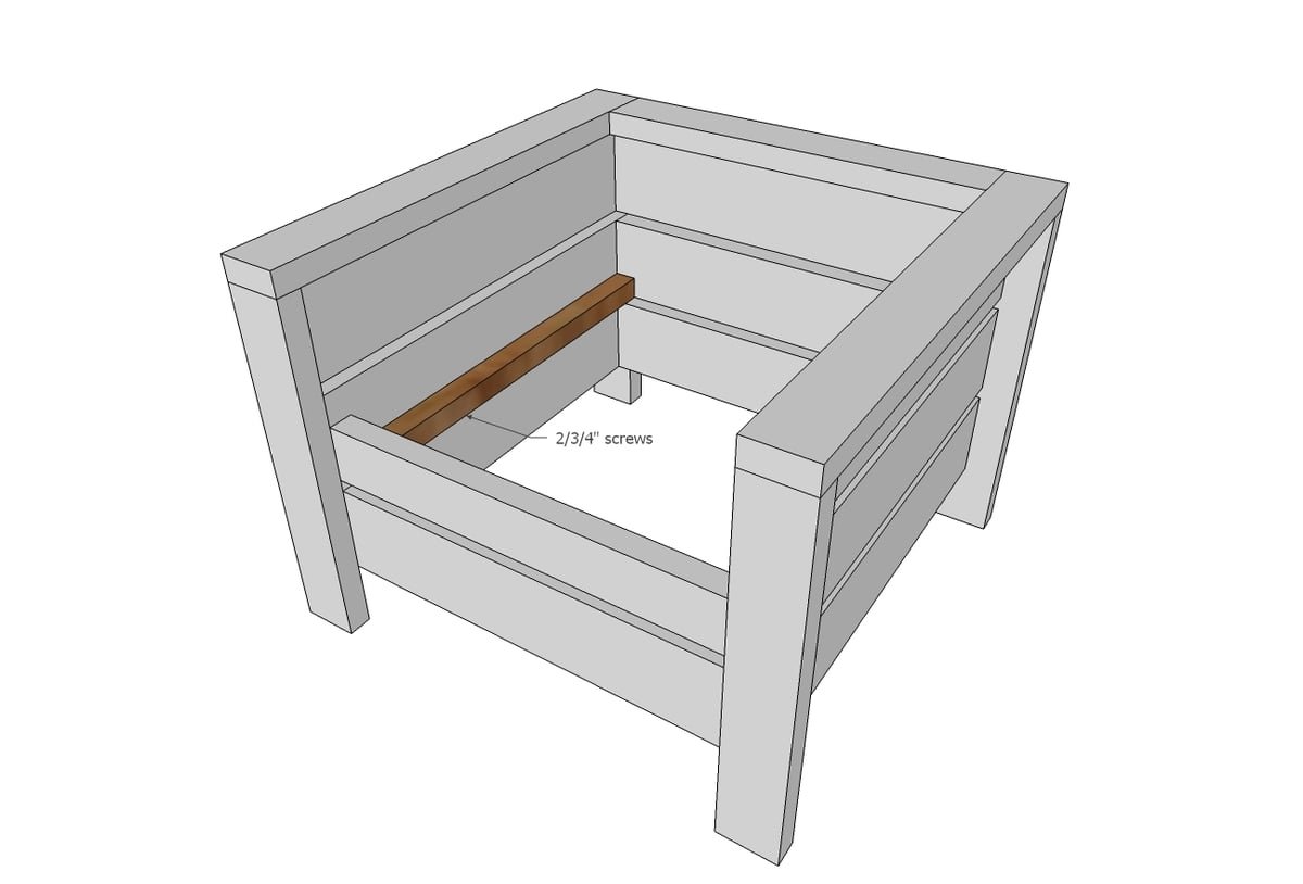 Modern Outdoor Chair from 2x4s and 2x6s — step 5