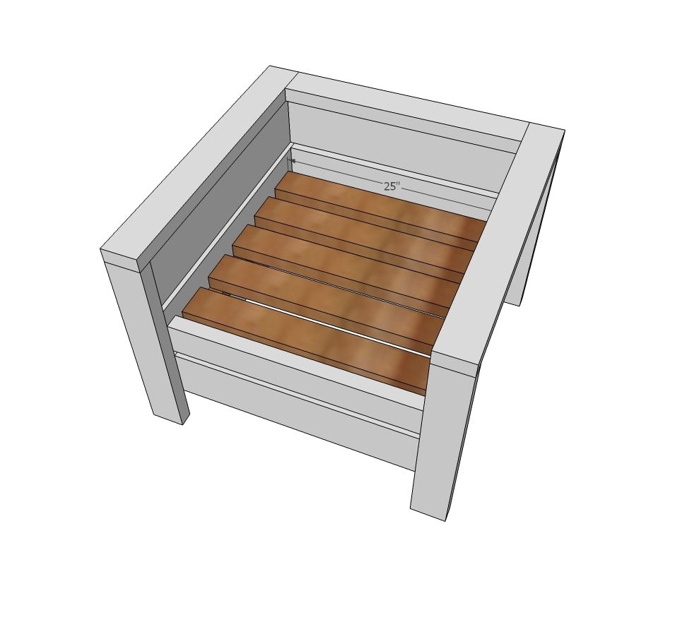 Modern Outdoor Chair from 2x4s and 2x6s — step 6
