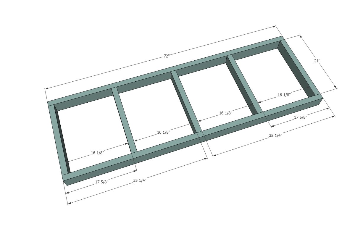 Modern Park Bench — step 1