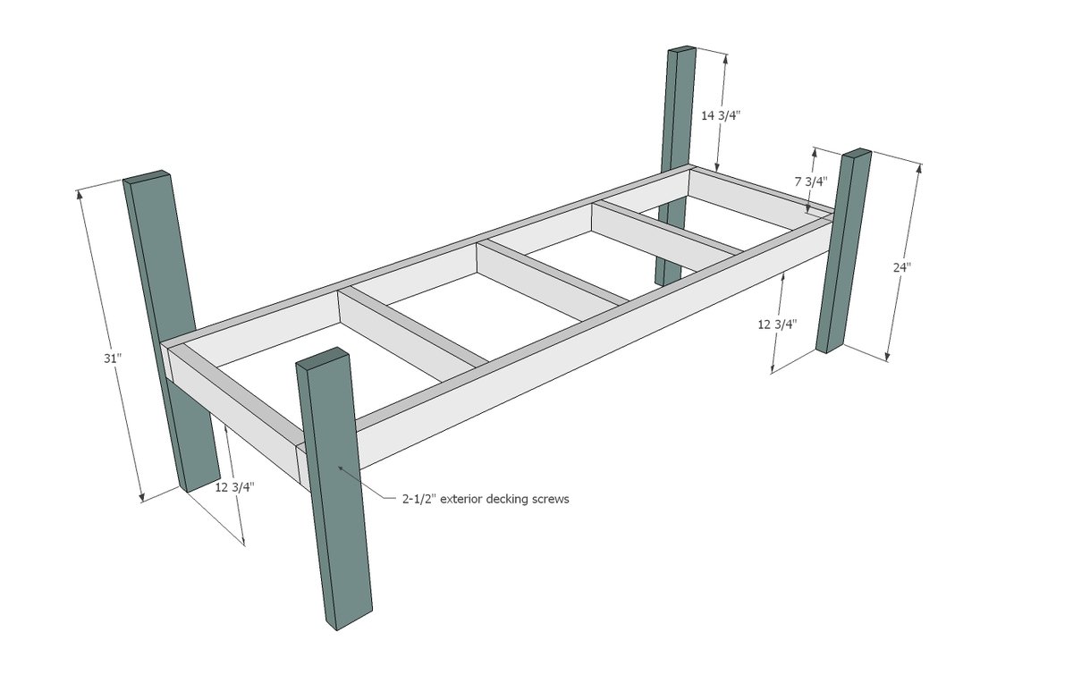 Modern Park Bench — step 2