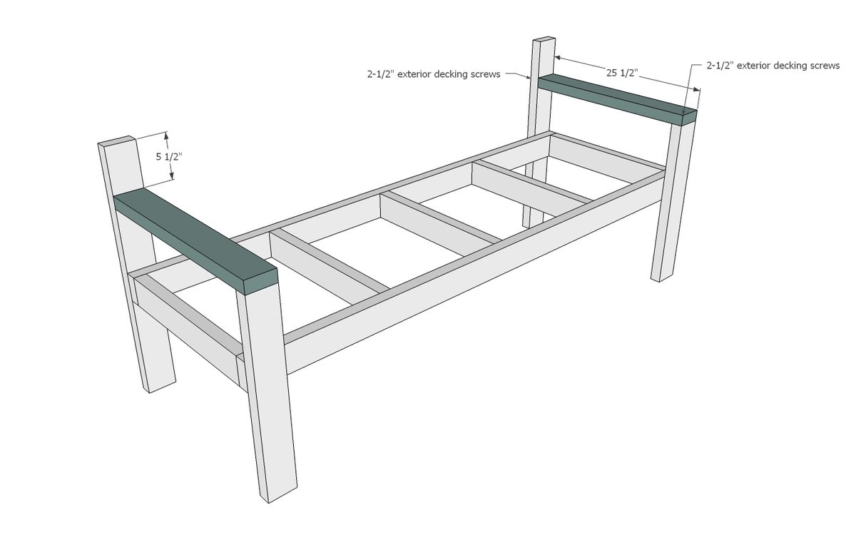 Modern Park Bench — step 3