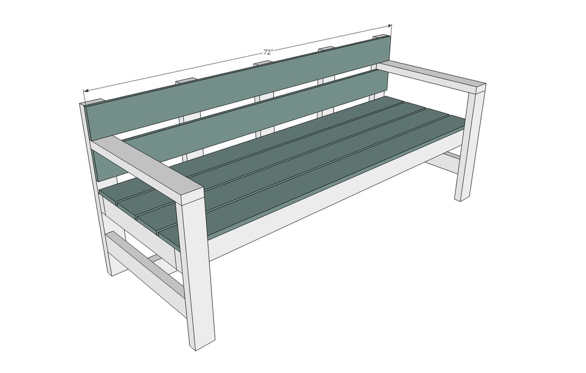 Modern Park Bench — step 7