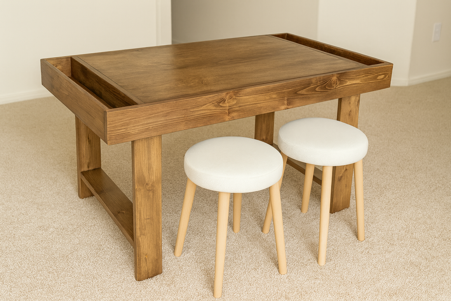 Modern Play Table with Storage