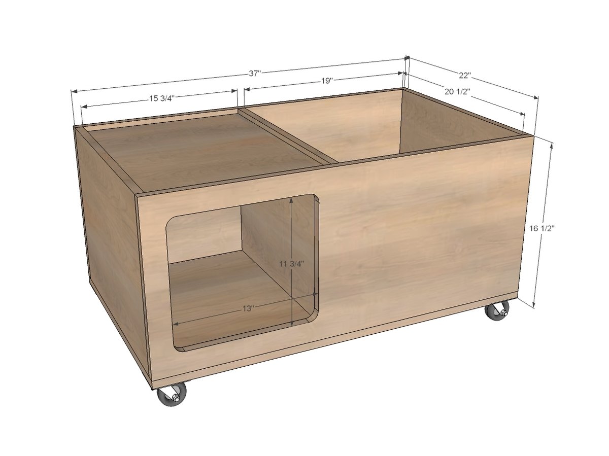 Modern PureBond Toy Box dimension diagram 1