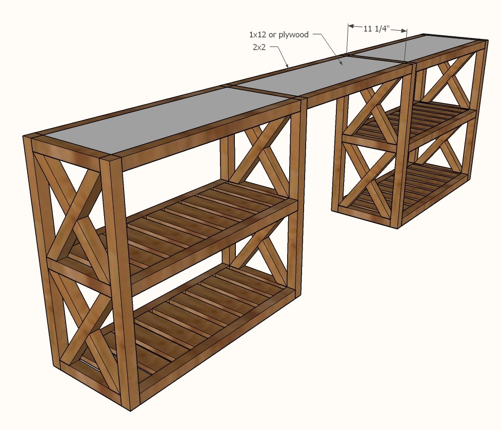Modern Rustic X Console Table — step 7