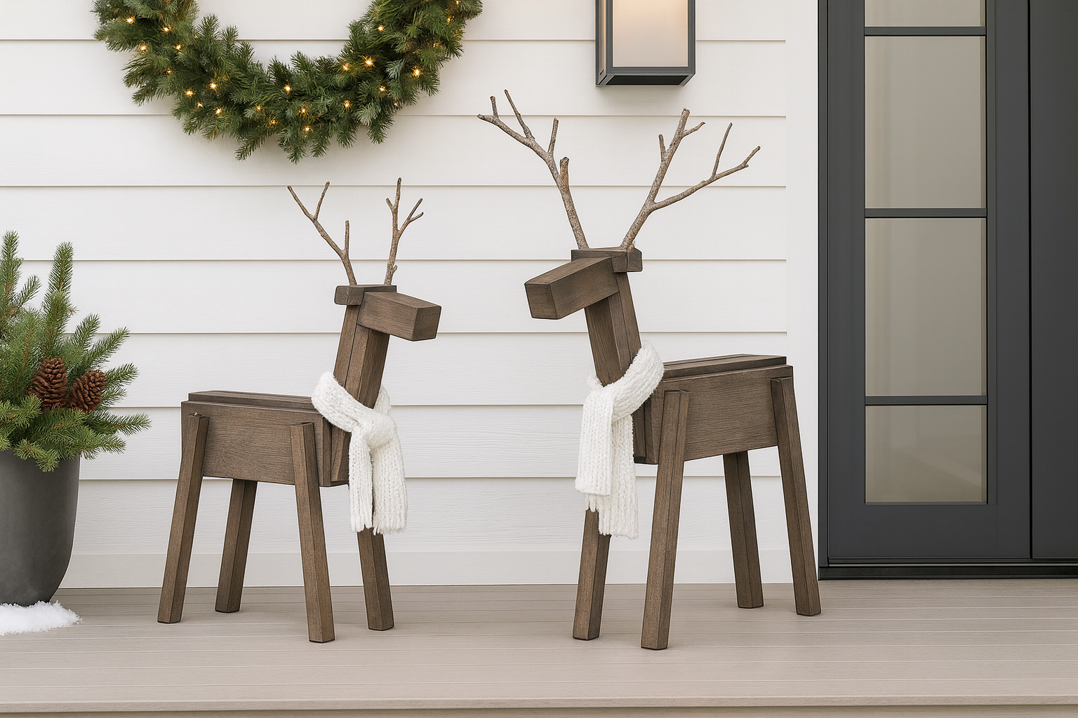 Modern Scrap-Wood Reindeer