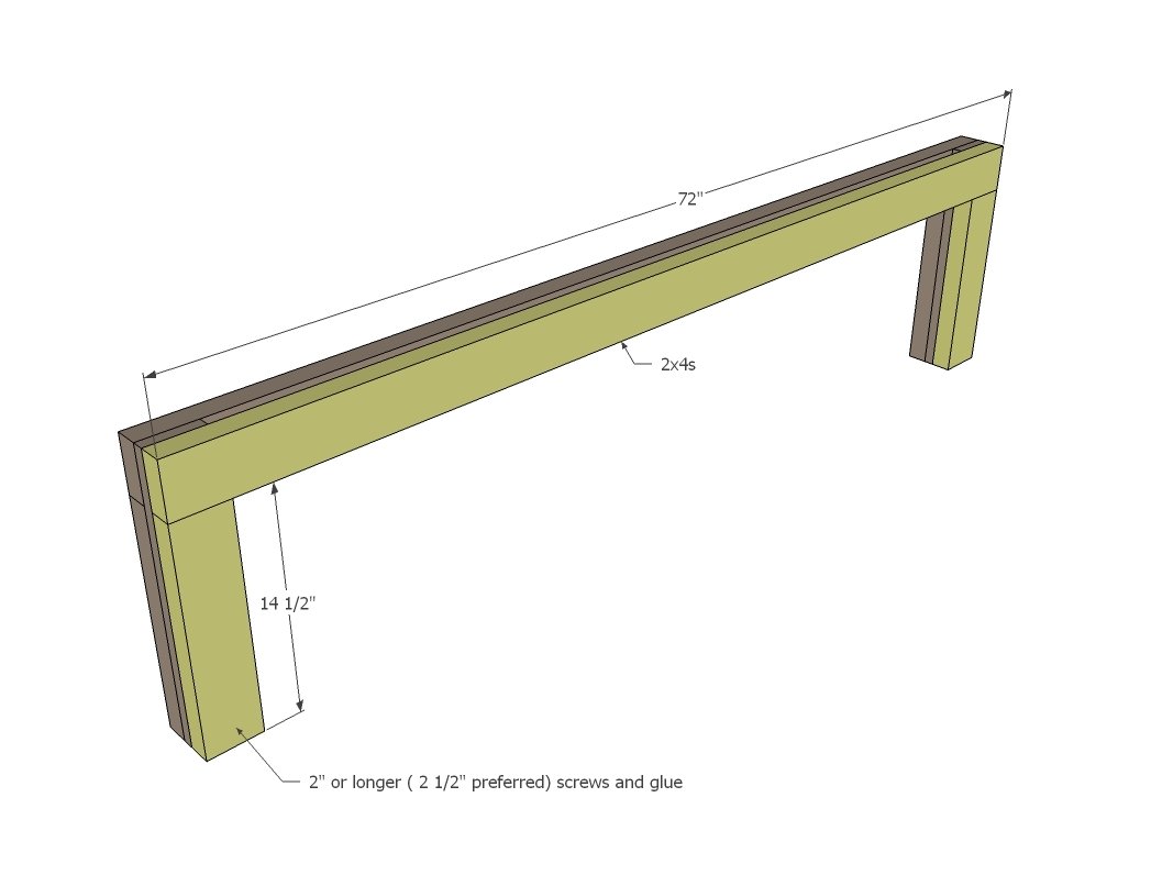 Modern Slat Top Outdoor Wood Bench — step 2