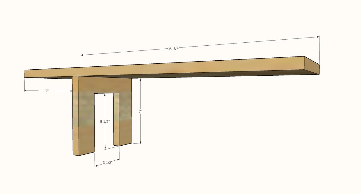 Modern Wood Dollhouse Shelf — step 1
