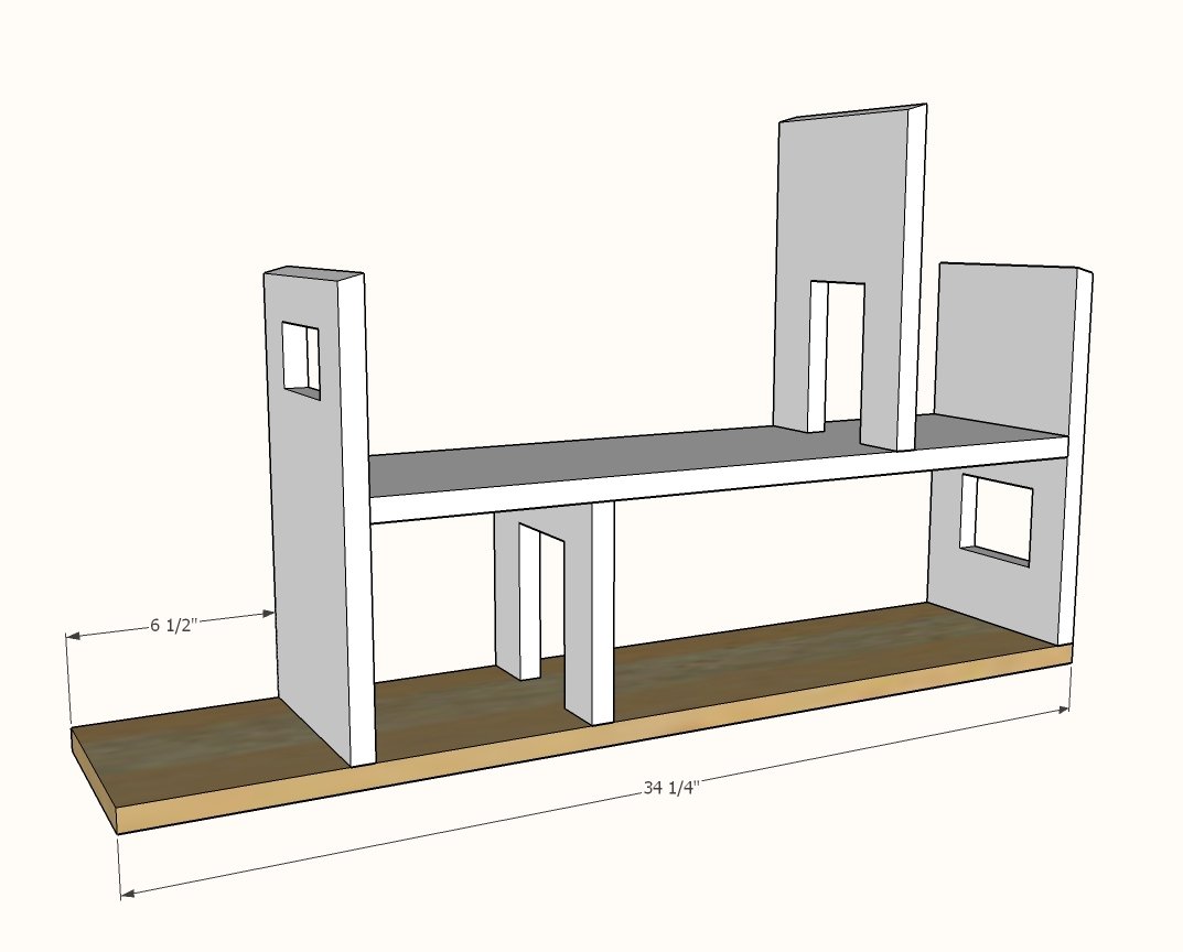Modern Wood Dollhouse Shelf — step 4