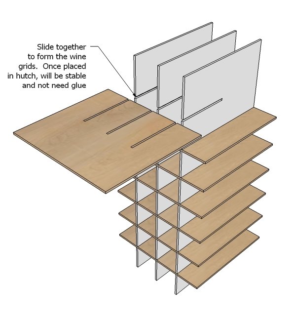 Modular Bar Wine Grid Hutch — step 8